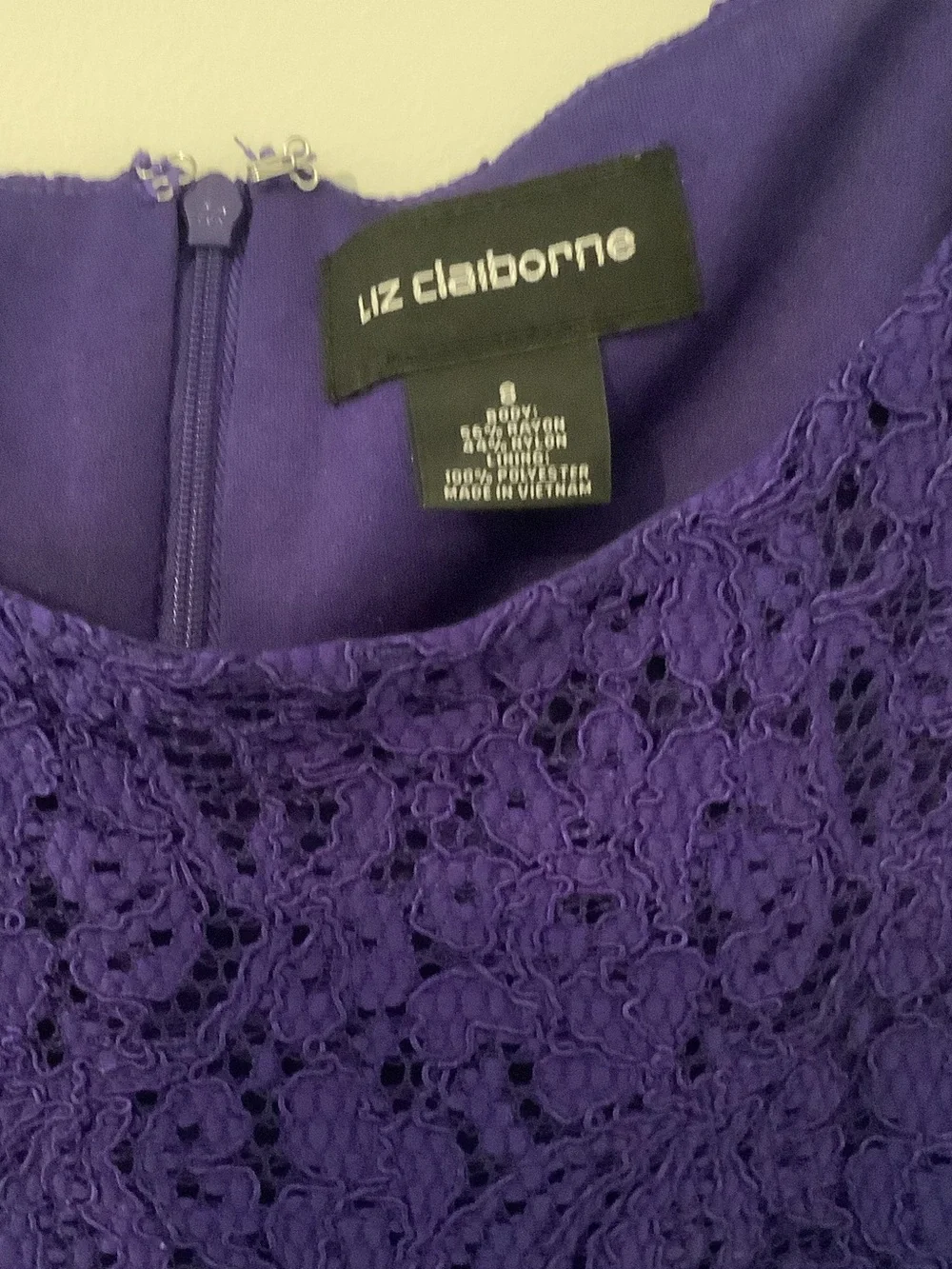 Liz Claiborne Purple Lace Midi Sheath Dress